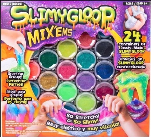 New Slimygloop Mix'Ems 24 Containers Fun Slime Party Multicoloured Ages 6 Kids! 