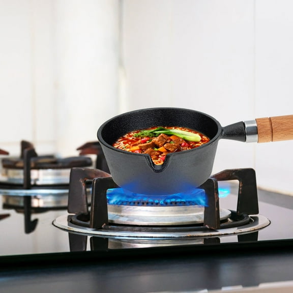 IDEANATEGRATE Tiny Nonstick Pot Cast Iron 1Pcs 6.3x5.1in