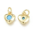 thumbnail image 2 of 10 pc Brass Charms with Turquoise inside and Jump Ring Long-Lasting Plated Heart Real 18K golden Plated 7x6.5x2mm Jump Ring: 4x0.7mm Inner Diameter: 2.6mm, 2 of 2