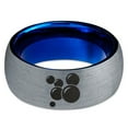 thumbnail image 2 of Tungsten Floating Air Soap Bubbles Band Ring 8mm Men Women Comfort Fit Blue Dome Brushed Gray Polished, 2 of 4