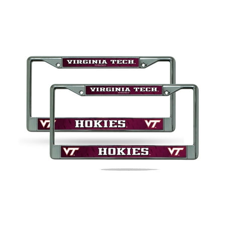 Virginia Tech Hokies Metal - Virginia Tech Hokies NCAA Chrome Metal (2) License Plate Frame Set