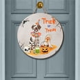 thumbnail image 2 of Trick or Treat German Shorthaired Pointer Funny Mummy Cosplay Pumpkin Candy Basket Round Wood Sign GSP Lover Dog Gift Hanging Wall Home Decor - 12016, 2 of 5