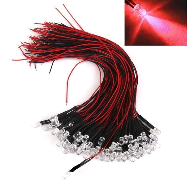LED 3mm Ultra Luminosi Pre-cablati - Vari Colori - Diodi A Emissione Per Elettronica