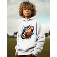 thumbnail image 3 of Big Boys Tops Trendy Rugby Print Splash Ink Casual Long Sleeve Hoodie Sweatshirt For Kids Boys Super Bowl, 3 of 9