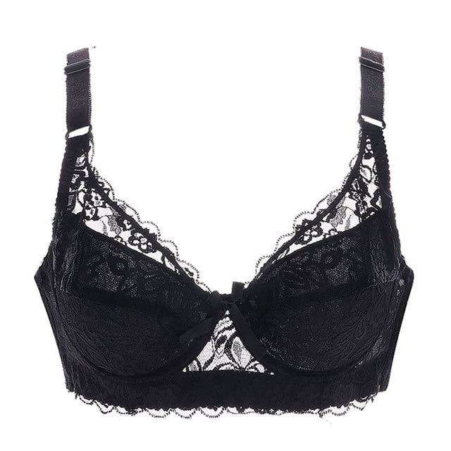 Abcnature Women Full Coverage Bras Embroidered Glossy Comfortable Breathable Bras Underwear with Rims