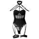 thumbnail image 2 of Gibobby Ropa interior mujer sexy Conjunto de lencería sexy para mujer con liguero, brasier de encaje y bragas conjunto de tirantes exóticos(Negro, M), 2 of 5