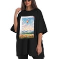 thumbnail image 4 of Plus Size Shirt for Women Black Tops for Women Short Sleeves Shirt for Women Balloon T Shirt Crewneck Shirt for Women XL, 4 of 5