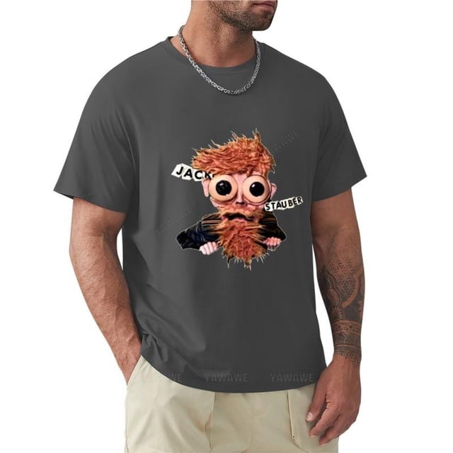 Camiseta de algodón para hombre camisa de Jack Stauber Merch Jack Stauber blusa negra Verano