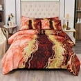 thumbnail image 2 of PERFEMET Queen Comforter Set Burnt Orange,Bed in a Bag Queen Size 6 Pieces Watercolor Marble Bedding,Luxury Soft Bed Set with Sheets for All Season, 2 of 7