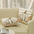 thumbnail image 2 of Fall Pillow Covers 20x20 Set of 2 Pumpkin Leaf Branch and Stripes Fall Decor Pillowcase Linen Autumn Thanksgiving Decorative Outdoor Throw Pillow Covers Farmhouse Cushion Case for Couch Home, 2 of 6