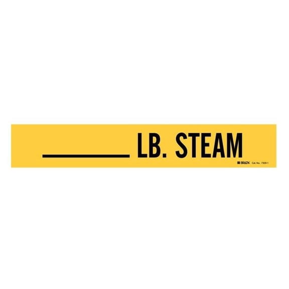 Brady Pipe Mrkr,___ Lb. Steam,2 1/4in H,14in W 7309-1