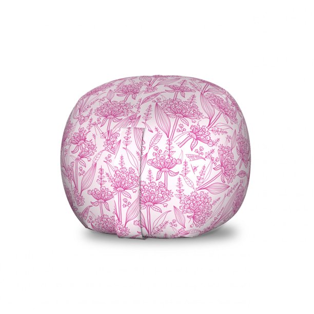 Garden Art Storage Toy Bag Chair Pastel Colored Line Pattern Flourishing Wildflowers With Foliage Stuffed Animal Organizer Washable Large Size Pink And Pale By Ambesonne Com Garden Art Storage Toy Bag Chair, Pastel Tie Dye Bean Bag Chair Pattern