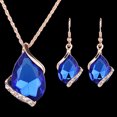 thumbnail image 3 of Zeus Women\'s Fashion Rhinestone Choker Chain Necklace Drop Earrings Jewelry Set, 3 of 7