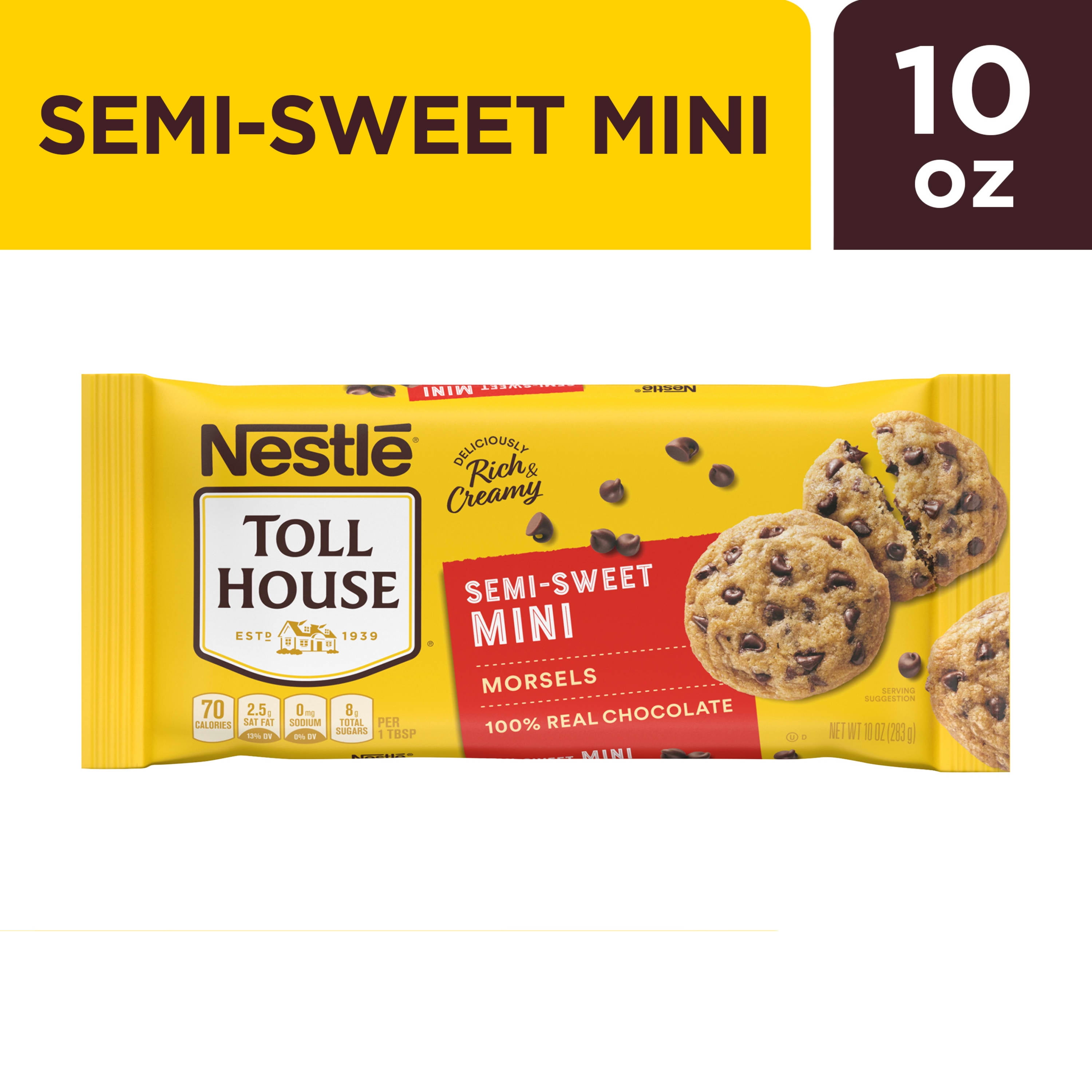 Nestle Toll House Semi Sweet Chocolate Mini Baking Chips, 10 oz Bag
