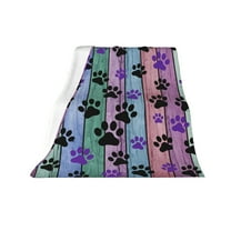 Dog Paw Print Throw Blanket Plush Dog Paw Throw Blanket Rustic Dog Paw Soft Blankets and Throws for Bed Sofa Couch Camping Travel