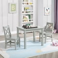 thumbnail image 5 of eHemco Solid Hard Wood Kids Table and Chair Set (2 Chairs Included), Sage Green, 3 Piece Set, 5 of 7