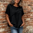 thumbnail image 3 of TGSLY Fringe Trim Linen Tops for Women Lightweight Soft Crew Neck Solid Color T-Shirt Relaxed Fit Dressy Casual Short Sleeve Blouses XL, 3 of 9