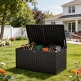 thumbnail image 6 of 220 Gallon Outdoor Storage Box, Lockable Deck Boxes Waterproof, Storage Cabints with lids for Patio Furniture, Outdoor Cushions and Garden Tools (220 Gallon, Black), 6 of 7