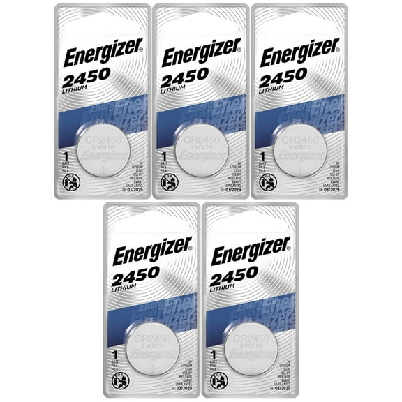 5 Energizer 2450 CR2450 ECR2450 Lithium Batteries