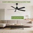 thumbnail image 1 of Kojooin 52 Inch Ceiling Fan with Light and Remote, Quiet Reversible DC Motor for Bedroom or Living Room, 1 of 7