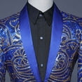 thumbnail image 3 of Men's Sequin Performance Ceremonial Dress Party Suit One Button Shawl Lapel Suit Jacket for Party Wedding Banquet Prom, 3 of 3