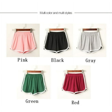 Women s High Waisted Beach Shorts  Sports Running Gym Workout Yoga Shorts Pants Ladies Teen Girl Summer Solid Color Hot Pants  Tummy Control Short Leggings