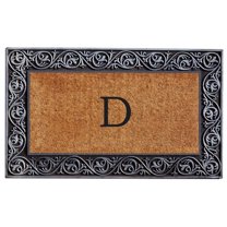 Calloway Mills Prestige Silver Monogram Outdoor Doormat 18" x 30" (Letter D)