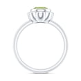 thumbnail image 2 of Rosec Jewels Real Peridot Flower Engagement Ring (1 Carat, AAA Quality) - August Birthstone Ring - Gift for special occasions, 925 Sterling Silver, US 4.00, 2 of 8