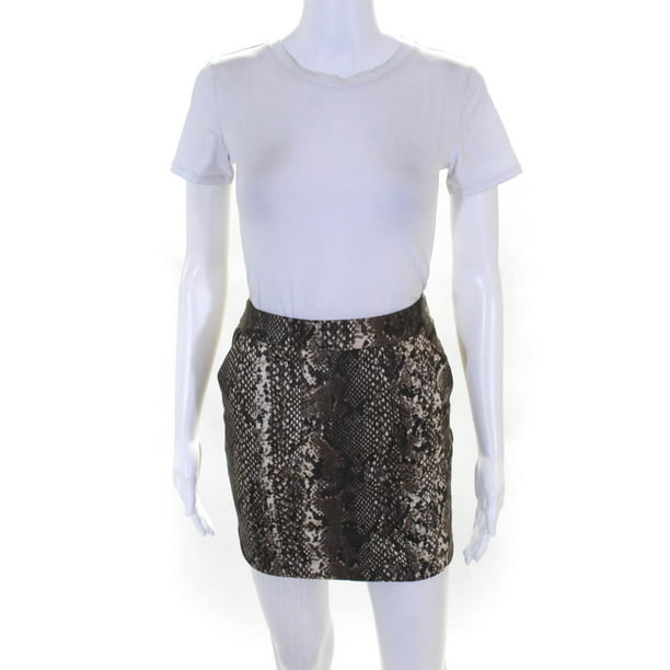 Forvirre øjenbryn Vuggeviser Vero Moda Womens Donna Snake Print Faux Suede Short Skirt Brown Size EU XL  - Walmart.com