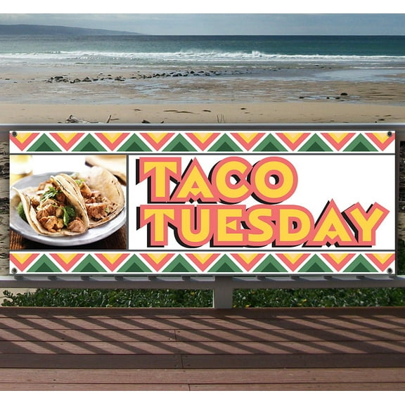 Taco Tuesday 13 oz Vinyl Banner With Metal Grommets