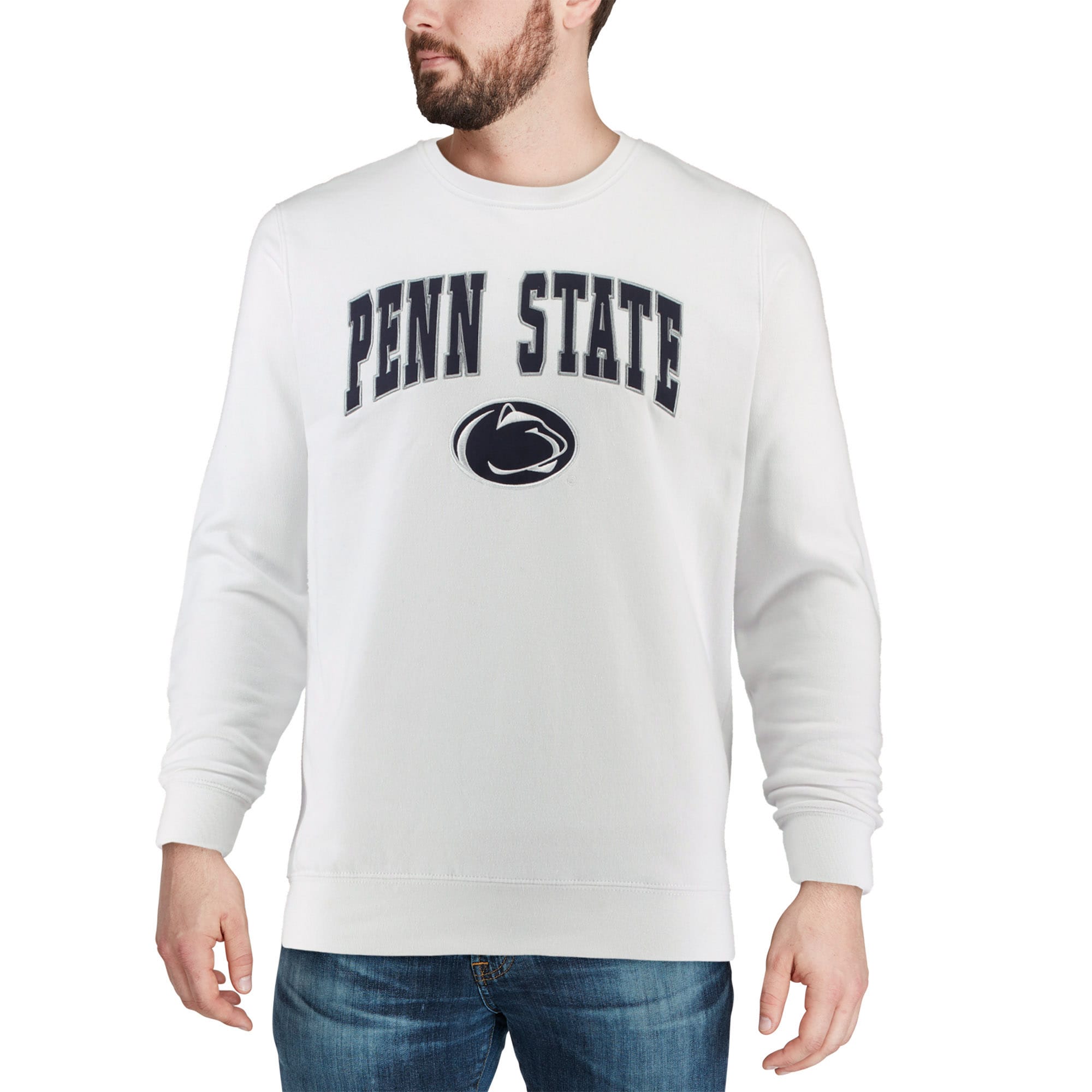 Men's Colosseum White Penn State Nittany Lions Arch & Logo Crew Neck Sweatshirt - image 3 of 4