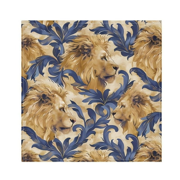 Napkin Satin Napkin 20*20Inchx1 Kitchen Towel Dinner Plate Towel Decorative Towel Napkin Tea Towel Suitable For Kitchen Table Yellow Lion