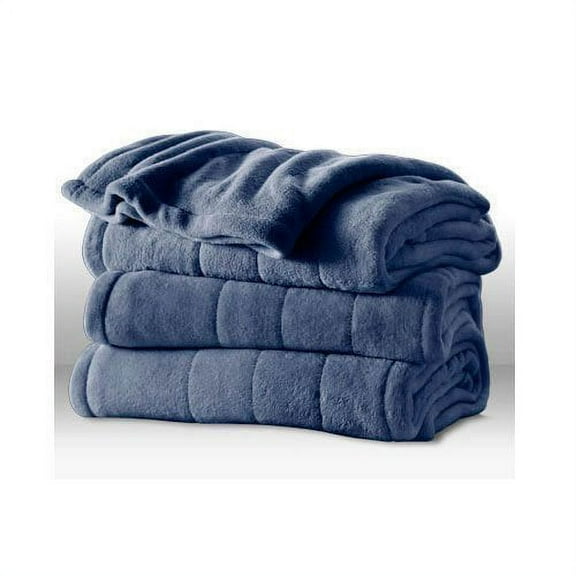 Sunbeam Velvet Plush Heated Blanket, King, Lagoon