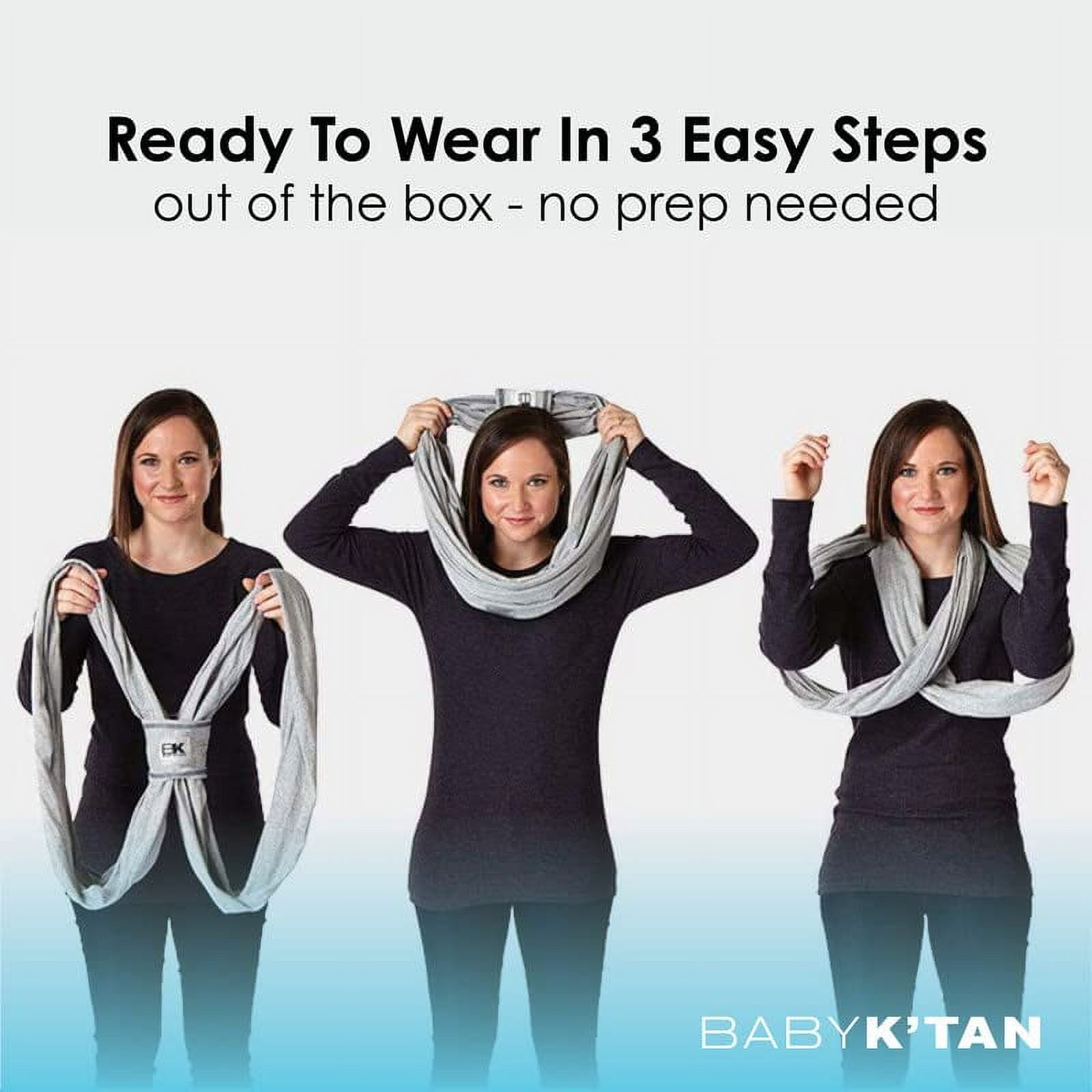 Baby K'tan Organic Baby Wrap Carrier, Infant and Child Sling-Simple PreWrapped Holder for Babywearing -No Tying or Rings- Carry Newborn up to 35 lbs, Natural, Women 2-4 (X-Small), Men jacket up to 36