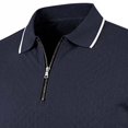 thumbnail image 4 of hotojiny Mens Summer Track Suits 2 Piece Shorts Sets Short Sleeve Sweatsuit Outfits Quarter Zip Golf Shirts Loungewear(Navy,Medium), 4 of 4