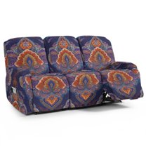 ZIATUBLES Recliner Sofa Covers 8 PCS Reclining Couch Slipcovers 3 Cushion Stretch Recliner Slipcover Soft Fitted Furniture Protector with Pockets Washable Home Decor Accessories, Vintage Boho Flower