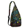 thumbnail image 1 of Gamer Gift Sling Backpack - Digital Loading Screen & Strategy Mode Pattern, Fashionable Water-Resistant Pack for Students, 1 of 4