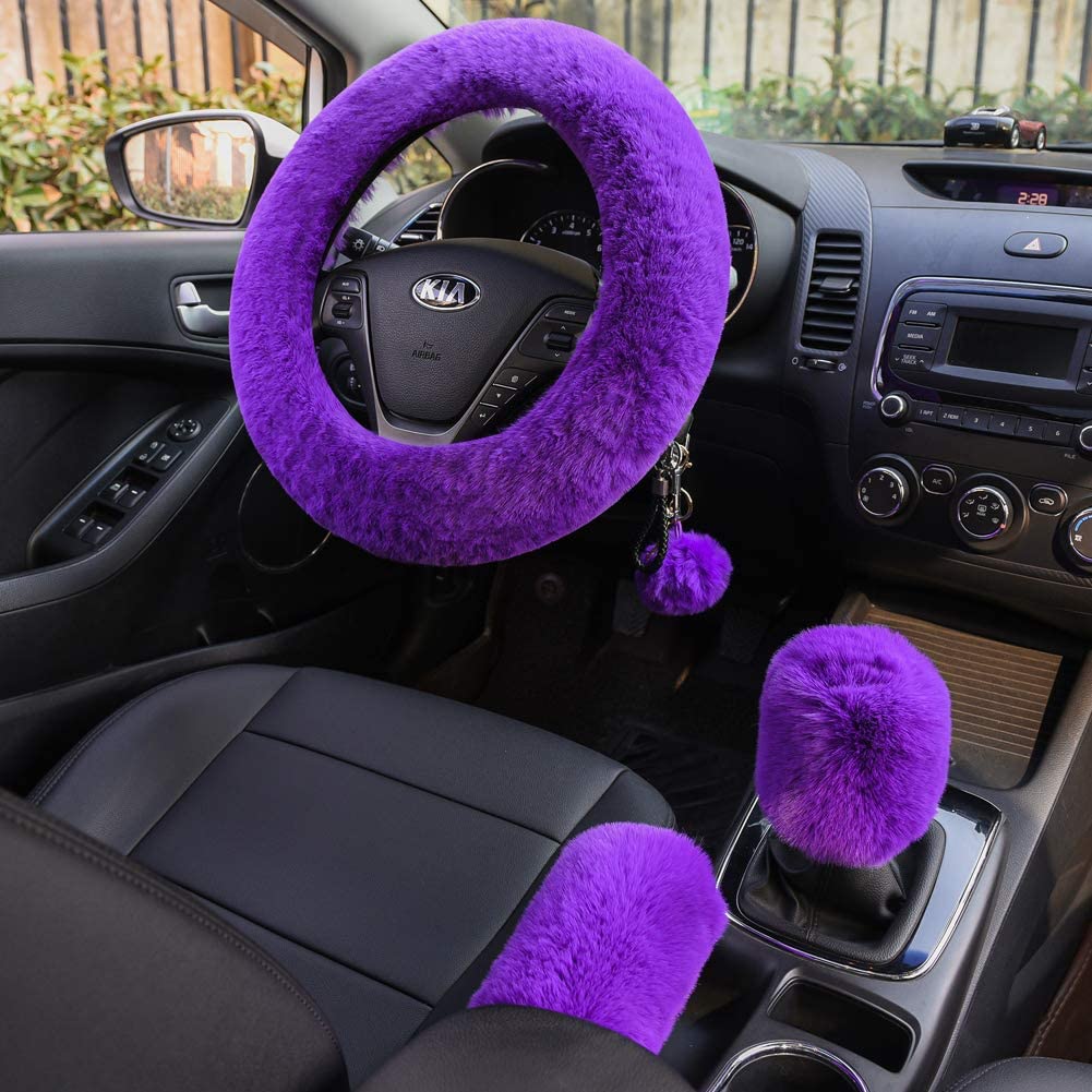 fuzzy steering wheel cover and seat covers