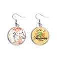 thumbnail image 1 of Blanco flor planta amarillo - naranja Pendiente del lóbulo de la joyería del pendiente de la hoja del otoño Unbranded M, 1 of 3