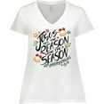 thumbnail image 3 of Inktastic Jesus is the Reason for the Season Christmas Bells and Stars Women's Plus Size V-Neck T-Shirt, 3 of 5