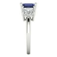 thumbnail image 3 of 4.0ct square emerald cut blue sapphire 14k white gold 3 stone Bridal Wedding Engagement Promise Anniversary Ring for Women size 9.5, 3 of 7