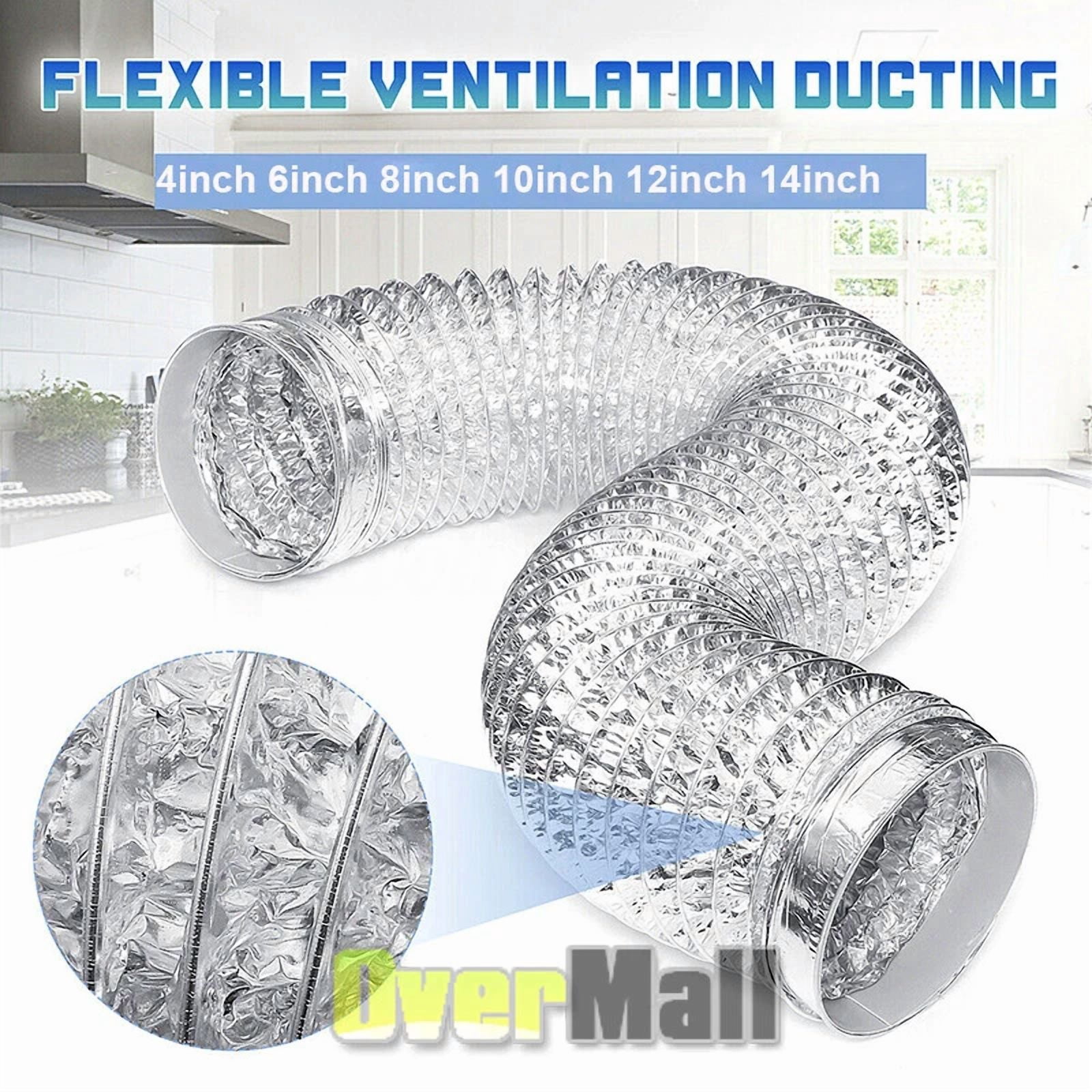 Flexible Aluminum Duct Ducting 4" Inch Dryer Vent Hose For Hvac