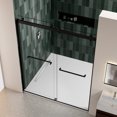 thumbnail image 6 of Bypass Shower Door Sliding Door with 5/16" Tempered Glass and Matted Black Finish for Modern Bathrooms, 6 of 9