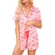 thumbnail image 1 of Conjunto de pijama Anjue para mujer, pantalones cortos con botones, manga corta de dos piezas, 1 of 5