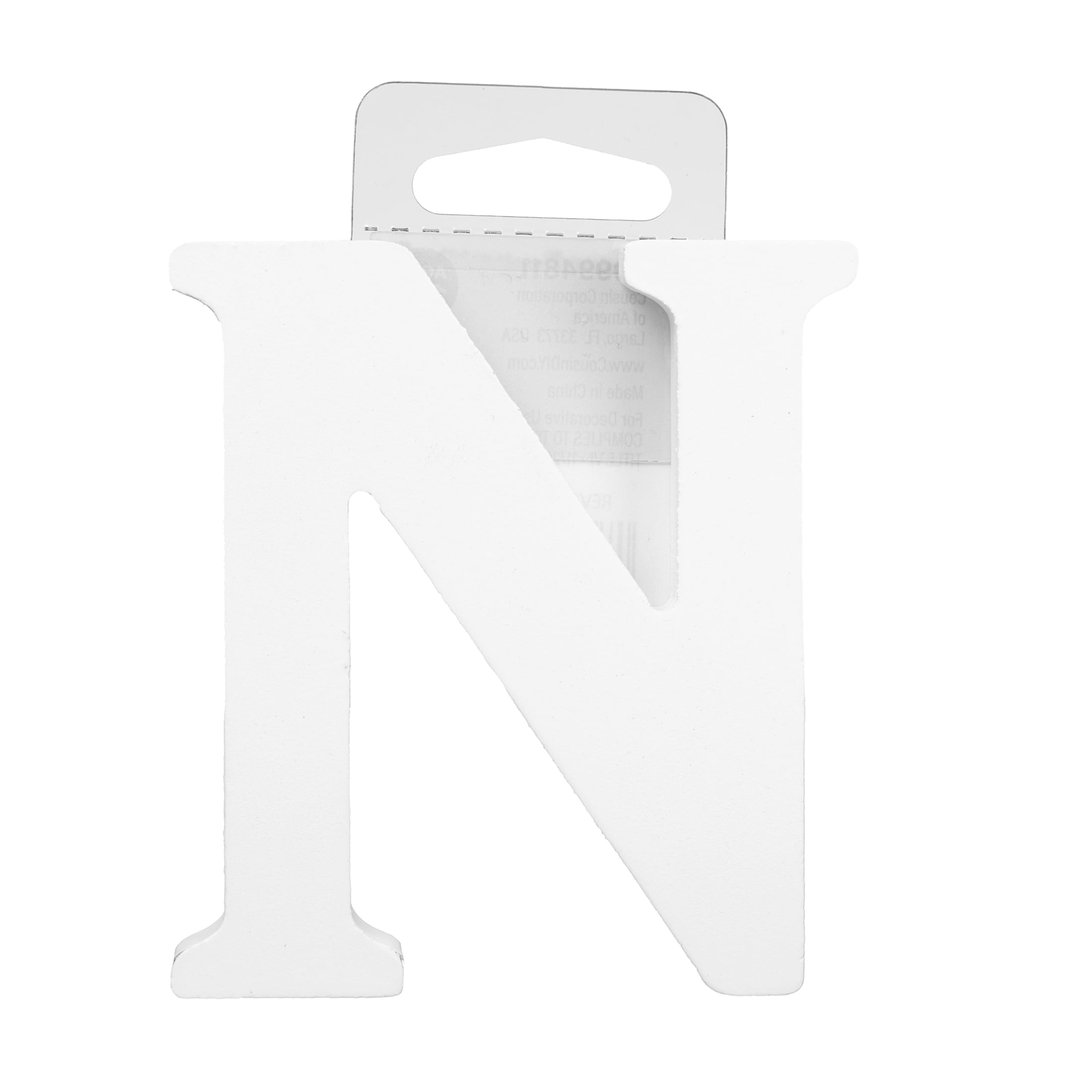 Cousin DIY 3" White Wood Letter N