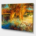 thumbnail image 3 of Designart ' Orange Autumn Forest Reflects On River ' Lake House Canvas Wall Art Print, 3 of 4
