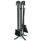 thumbnail image 1 of Costway Set de 5 accesorios para chimenea, porta accesorios para chimenea en hierro forjado,set compacto de herramientas para chimenea con atizador pinzas pala escoba y base, 1 of 6