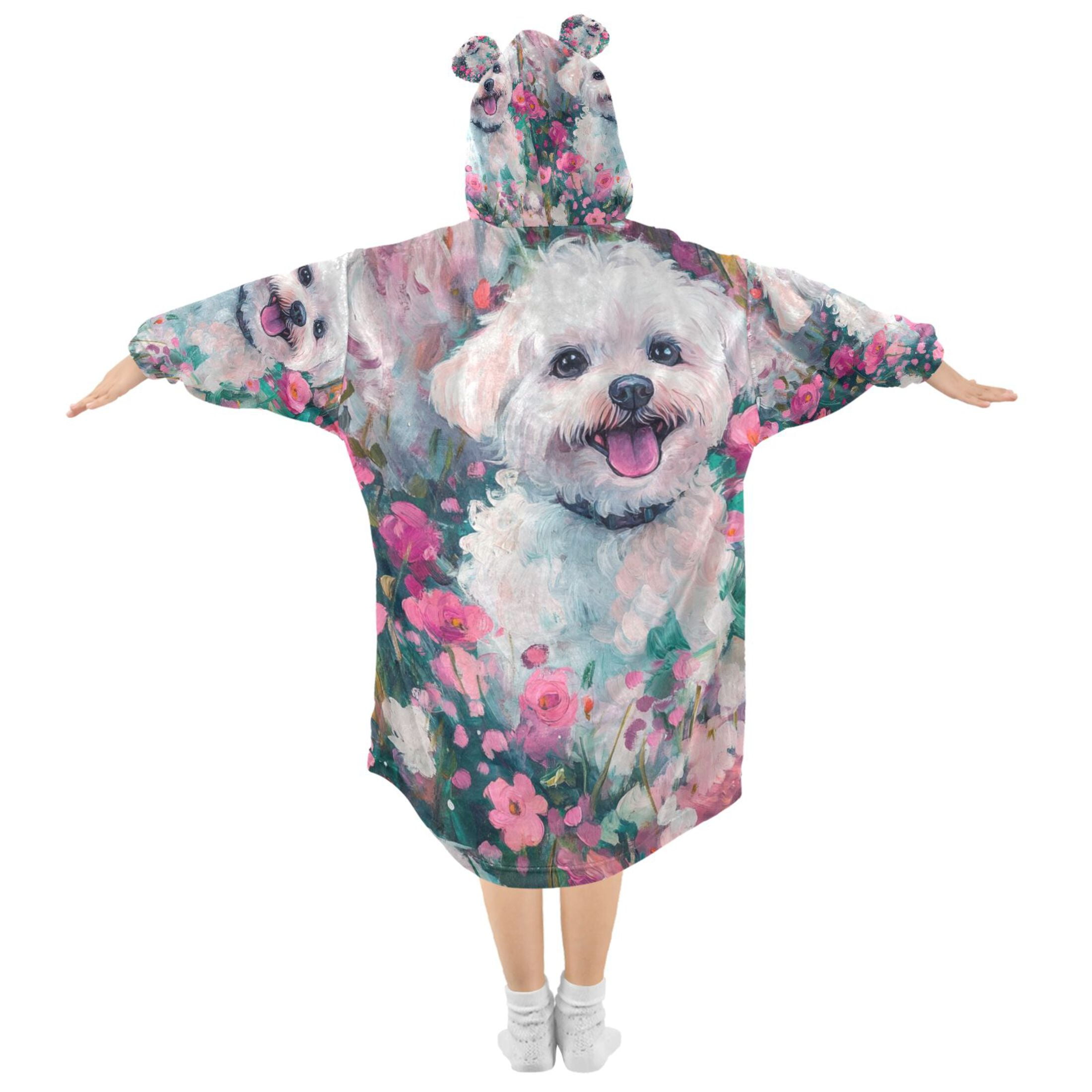 YAZAOO Kids Wearable Blanket Hoodie Warm and Cozy Fluffy Joy Flannel Sweatshirt