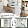 thumbnail image 4 of Patiojoy Folding Wall-Mounted Desk Convertible Computer Desk Floating Desk Storage Bookcases Adjustable Shelves White, 4 of 10
