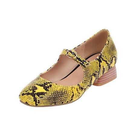 

KBKYBUYZ Fashion Artificial Snake Pattern Leather Low Heel Ladies Sandals